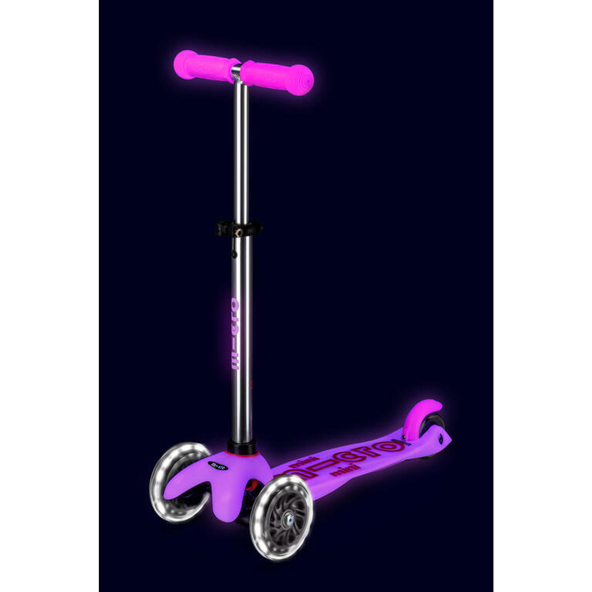 Patinete Scooter 3 Ruedas Micro Mini Deluxe LED Glow rosa