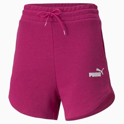 Puma dames ess high waist festival shorts in fuchsia