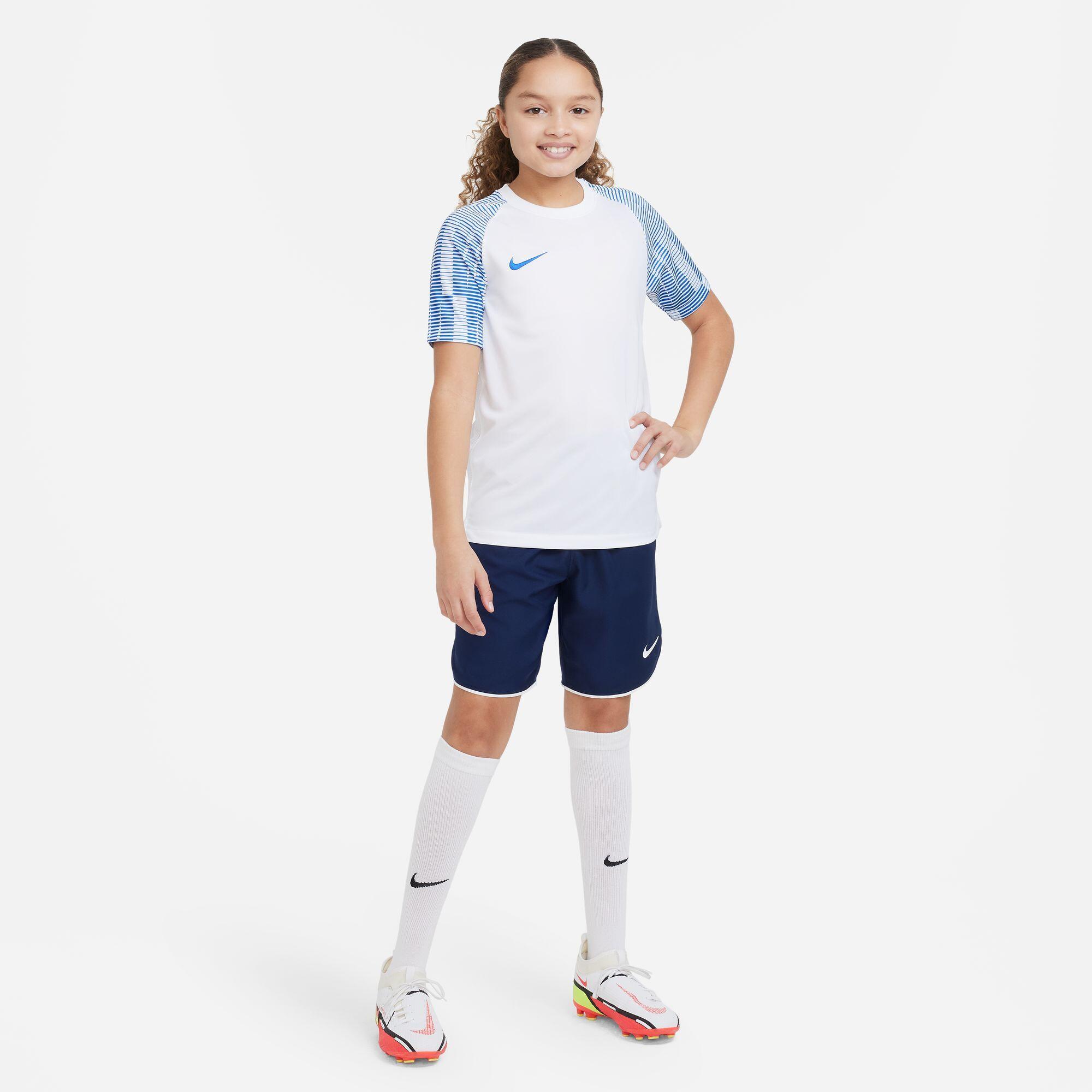 T-shirt da calcio junior nike bianco /blu 3/4