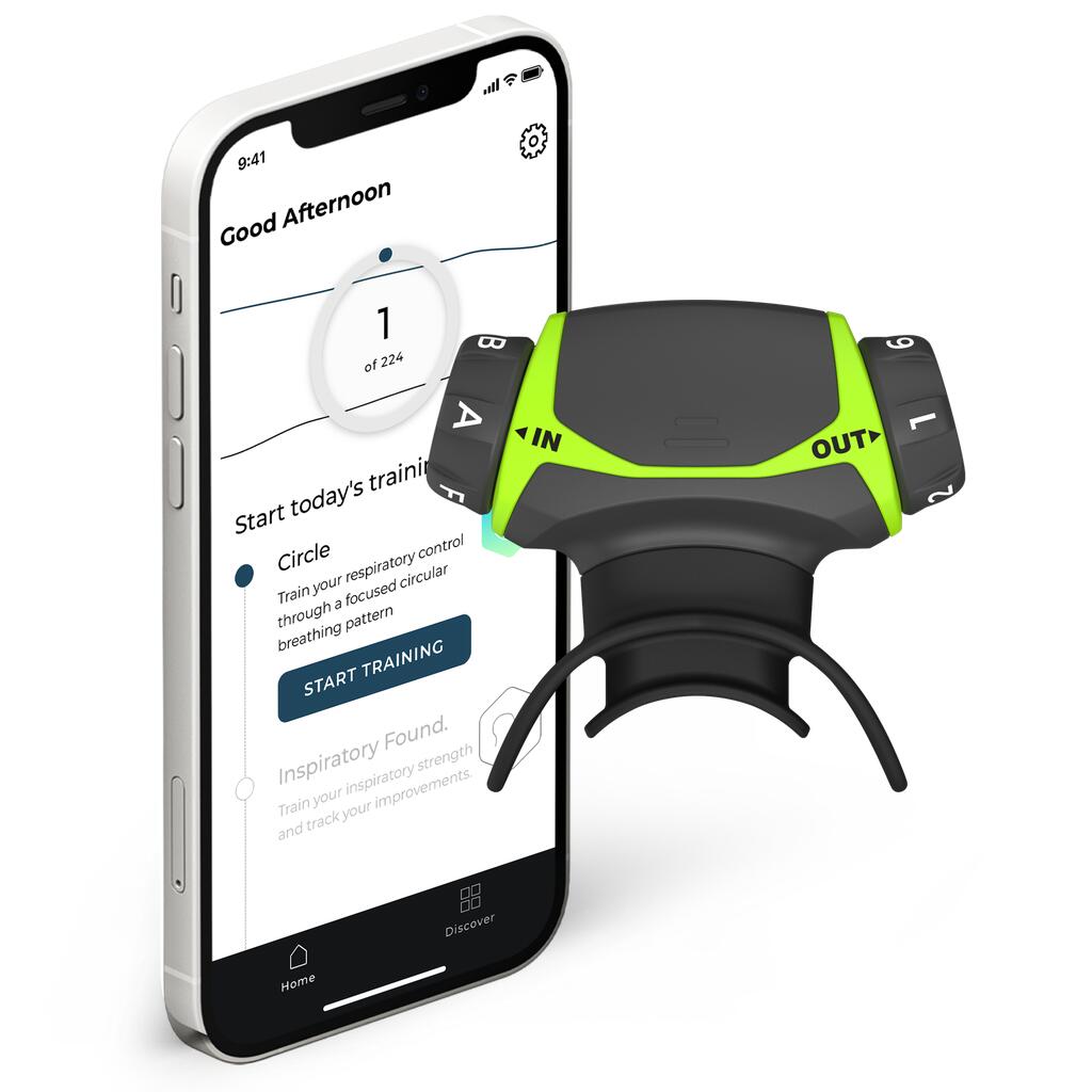 AIROFIT Treinador de respiração Airofit Active™ e aplicação guiada de respiração virtual
