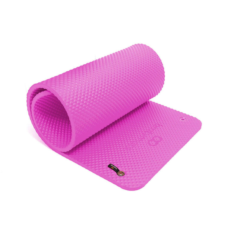 Max Comfort gewatteerde mat voor Pilates-grondoefeningen. 180x60cm. Roze