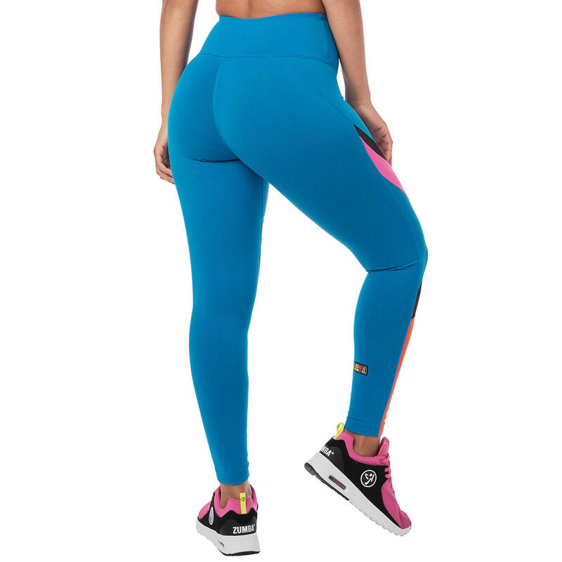 Legginsy sportowe damskie Zumba Color Blocked z wysokim stanem