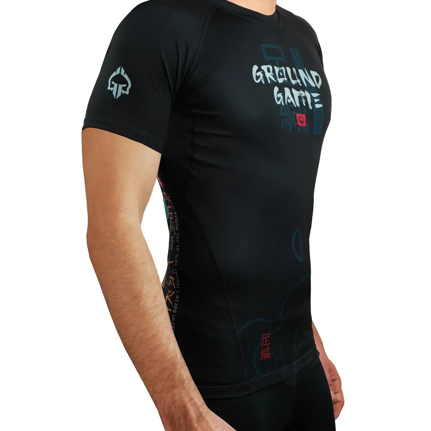 Rashguard do MMA/BJJ męski Ground Game Ashi Garami z krótkim rękawem 3/6