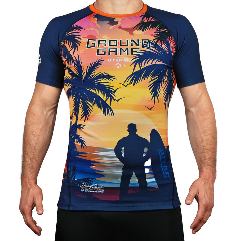 Rashguard do MMA/BJJ męski Ground Game Hang Loose z krótkim rękawem