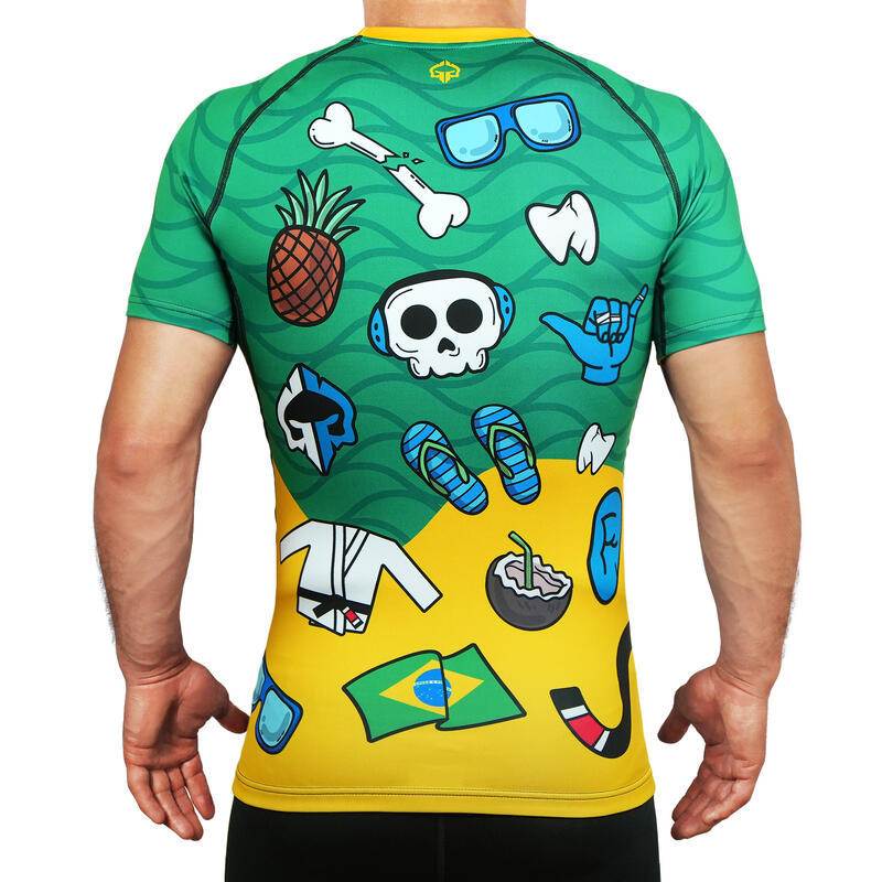 Rashguard do MMA/BJJ męski Ground Game Copacabana z krótkim rękawem