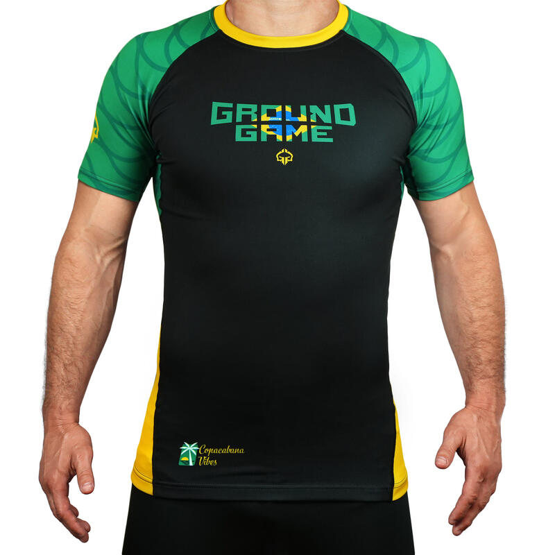 Rashguard do MMA/BJJ męski Ground Game Copacabana z krótkim rękawem