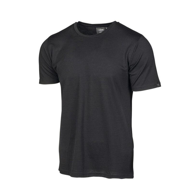 T-shirt UW Ceasar pour homme - 100% laine mérinos extra fine - Noir