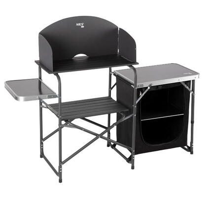 Opvouwbare campingkeuken met zijplanken NILS CAMP NC3041