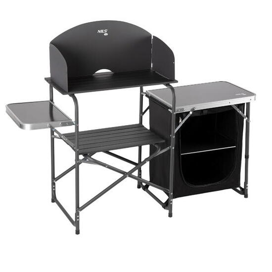 Opvouwbare campingkeuken met zijplanken NILS CAMP NC3041