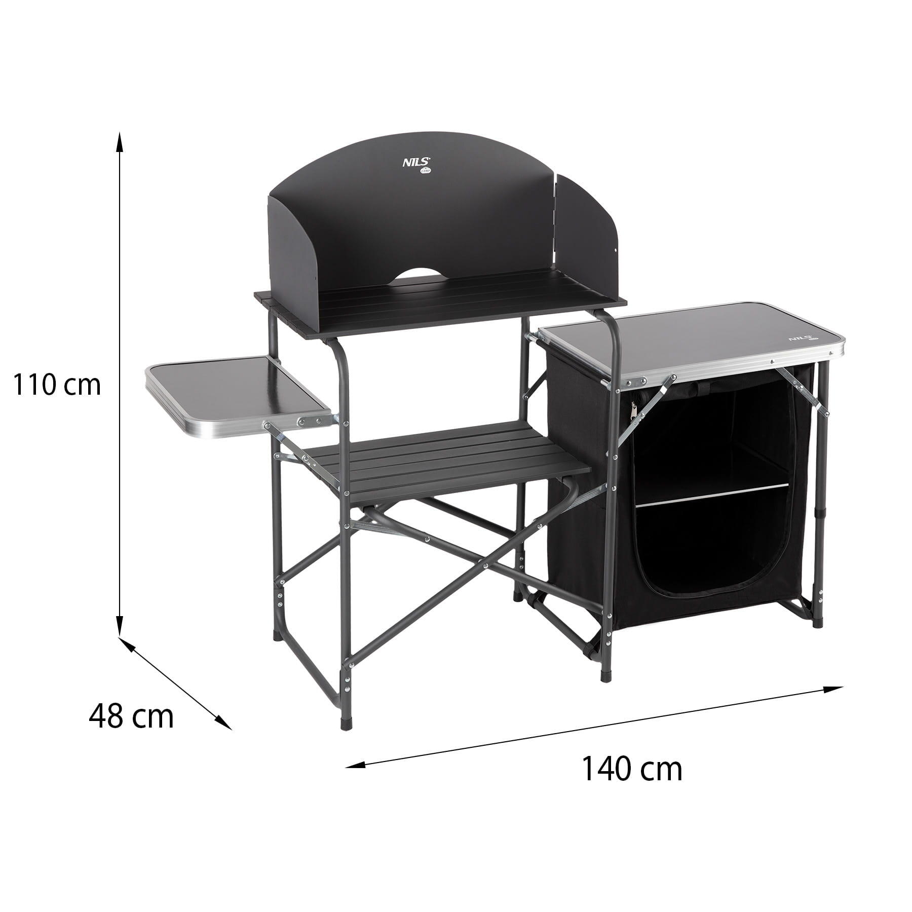 Opvouwbare campingkeuken met zijplanken NILS CAMP NC3041 6/7