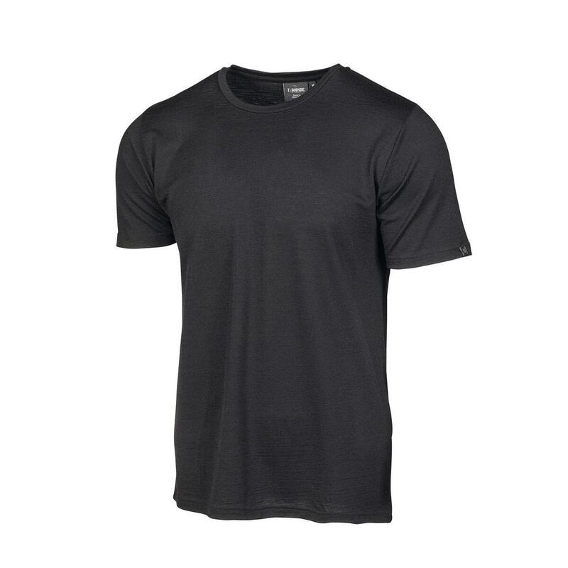 T-shirt UW Ceasar pour homme - 100% laine mérinos extra fine - Noir