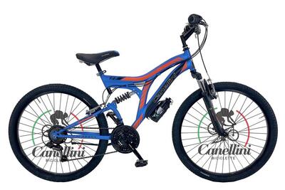 Kinderfiets mtb canellini colorado 26" volledige suspensie - zwart/geel