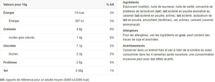 Pâte à tartiner protéinée - Protein Cream - Caramel Salé 2/3