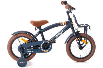 AMIGO Kinderfahrräder Jungen 2Cool 14 Zoll Jungen Rücktrittbremse Blau