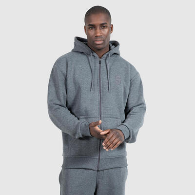 Herren Zip Hoodie Damon Anthrazit Melange
