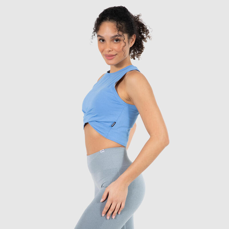 Damen Crop Top Luna Blau für Sport & Freizeit