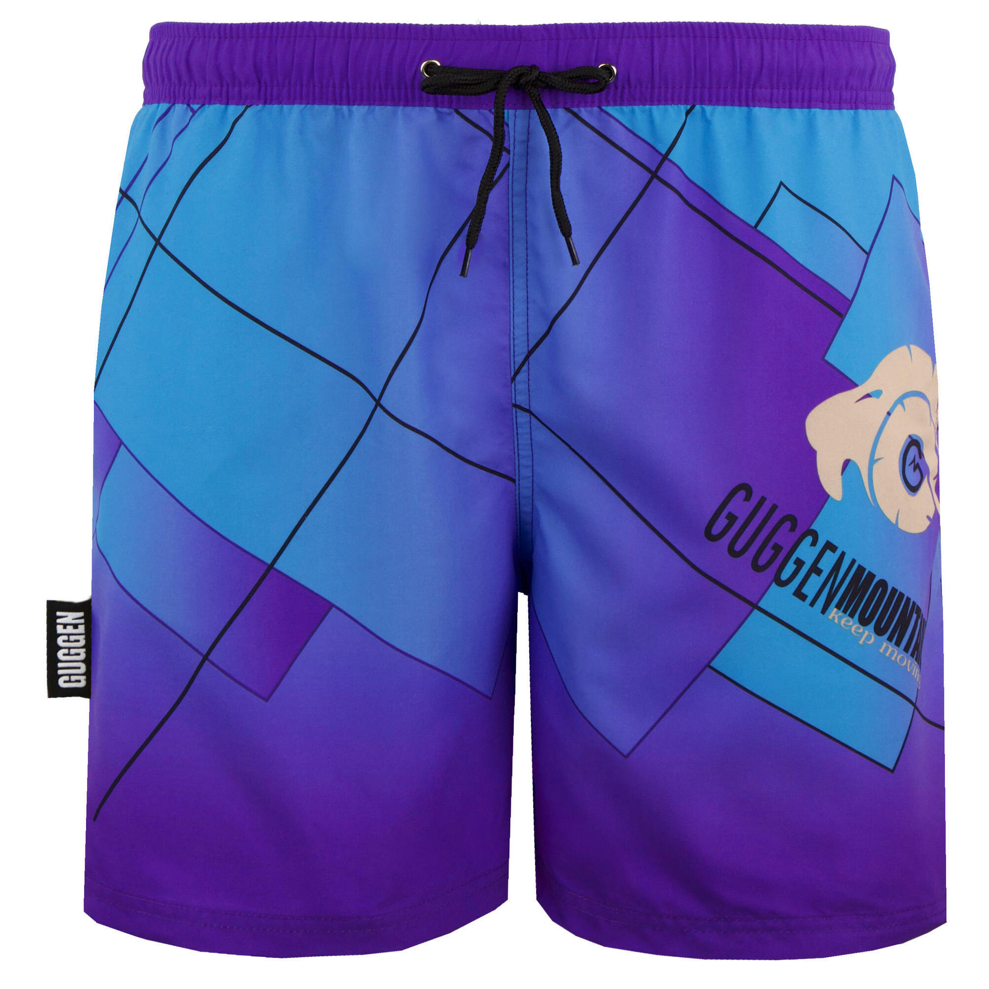 Guggen Mountain - Guggen Mountain B8 Herren Badehose Mit Muster - Boardshort - Bleu|violet -  2xl - Decathlon