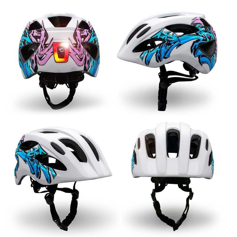 Fietshelm kinderen 6-12 jaar| Blauwe Graffiti| Crazy Safety| EN1078 Certificatie