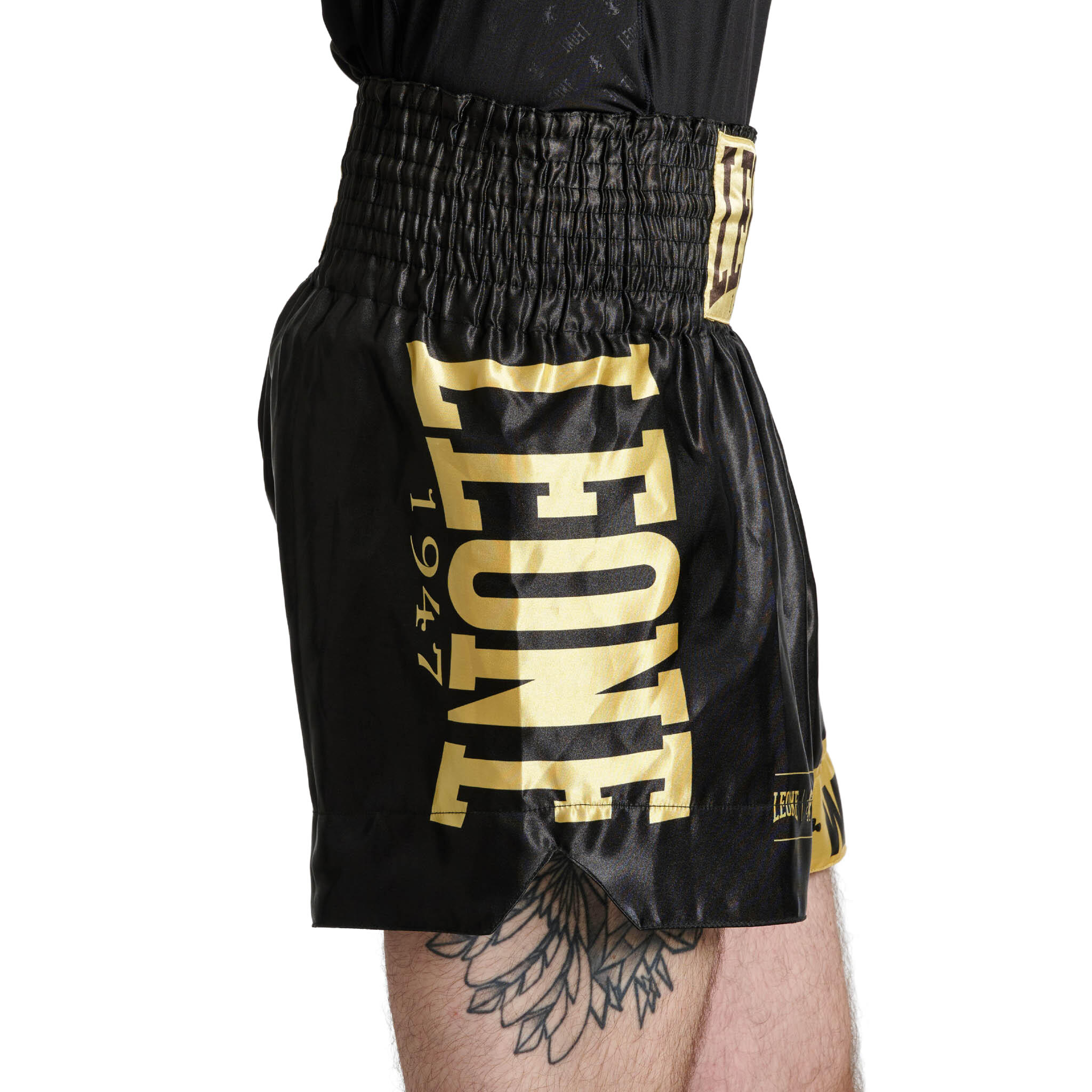 Calções Curto Adulto Kick Boxing Muay Thai Leone 1947 DNA Preto 3/6