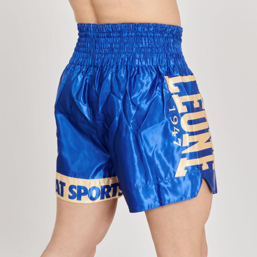 Calções Curto Adulto Kick Boxing Muay Thai Leone 1947 DNA azul 3/7