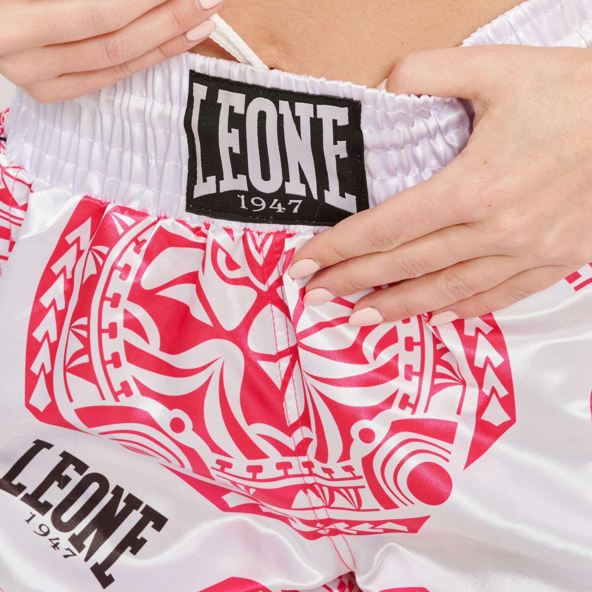 Calções Curtos Kick Boxing Muay Thai Leone 1947 feminino HAKA branco 4/6