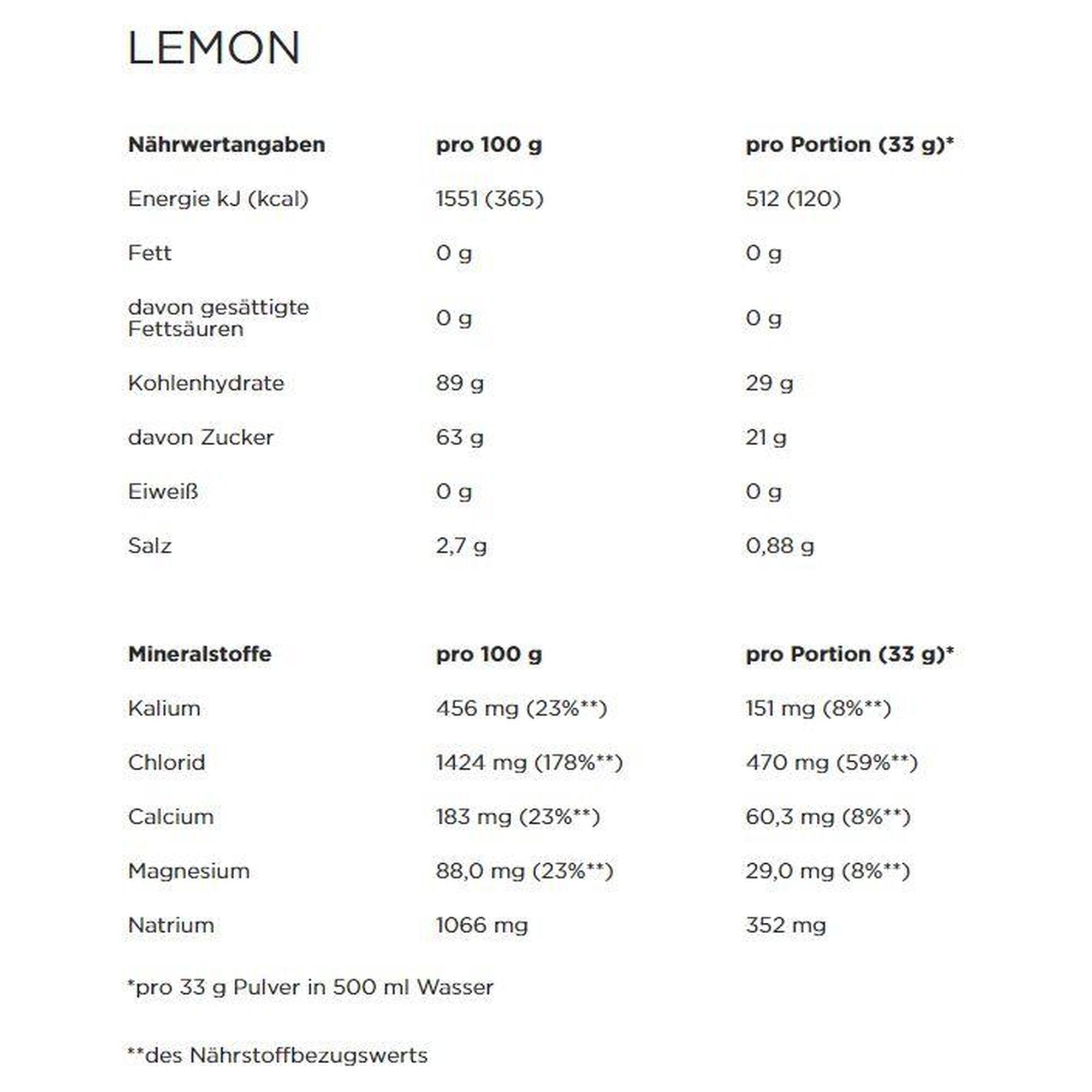 Powerbar Isoactive Lemon 600g - Isotonisches Sportgetränk - 5 Elektrolyte