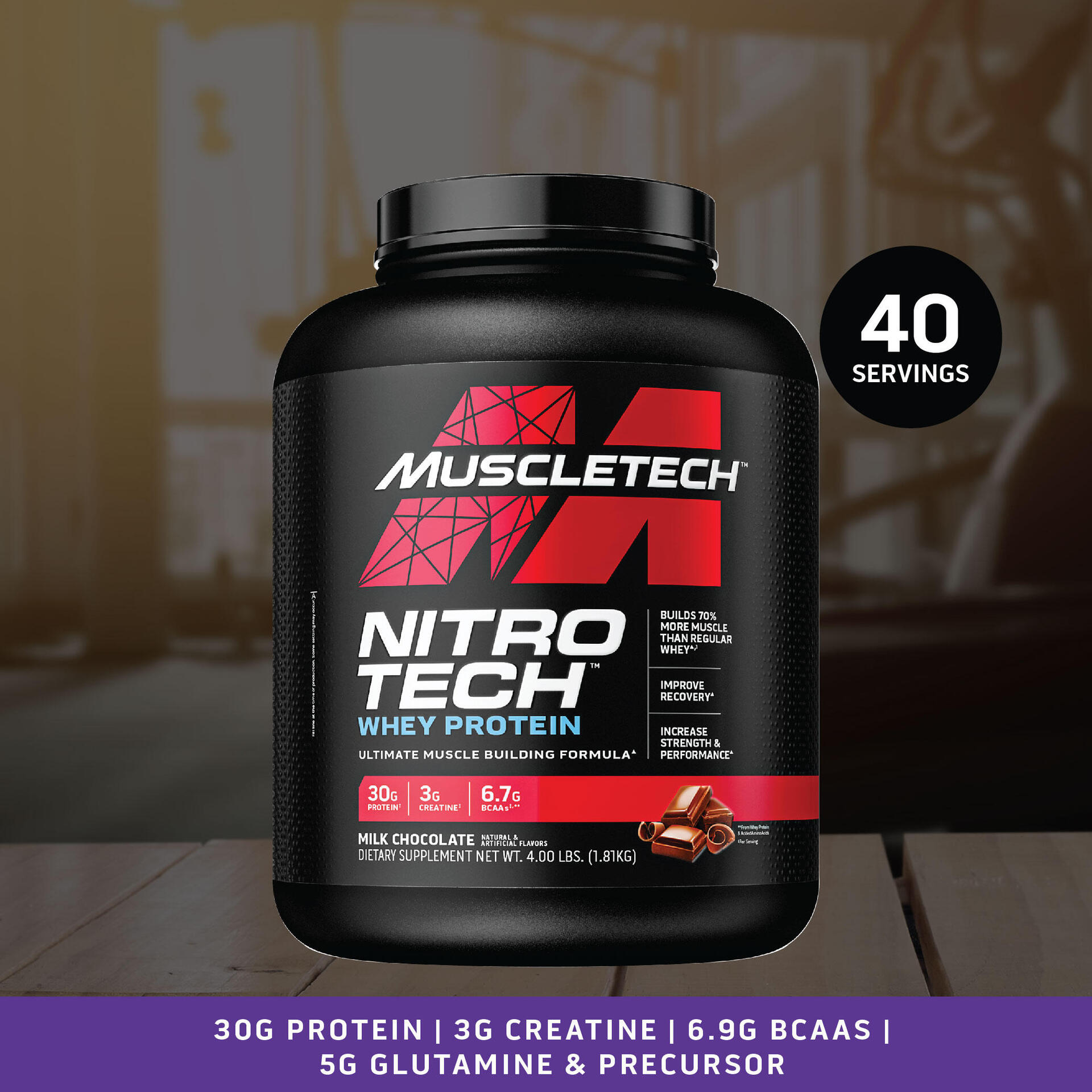MuscleTech Performance Series NitroTech (4lbs) - Milk Chocolate