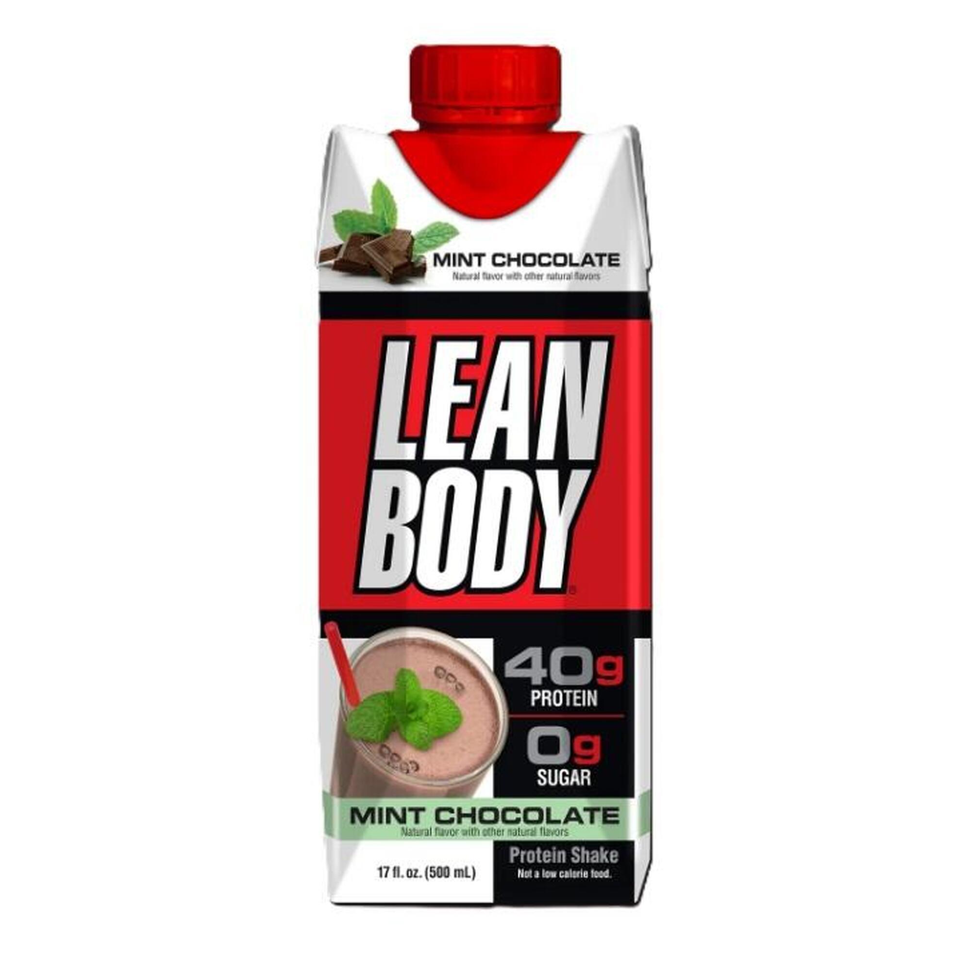[此日期前最佳：2024年7月12日] Lean Body 蛋白奶昔 (500ml) 12包 - 薄荷朱古力味