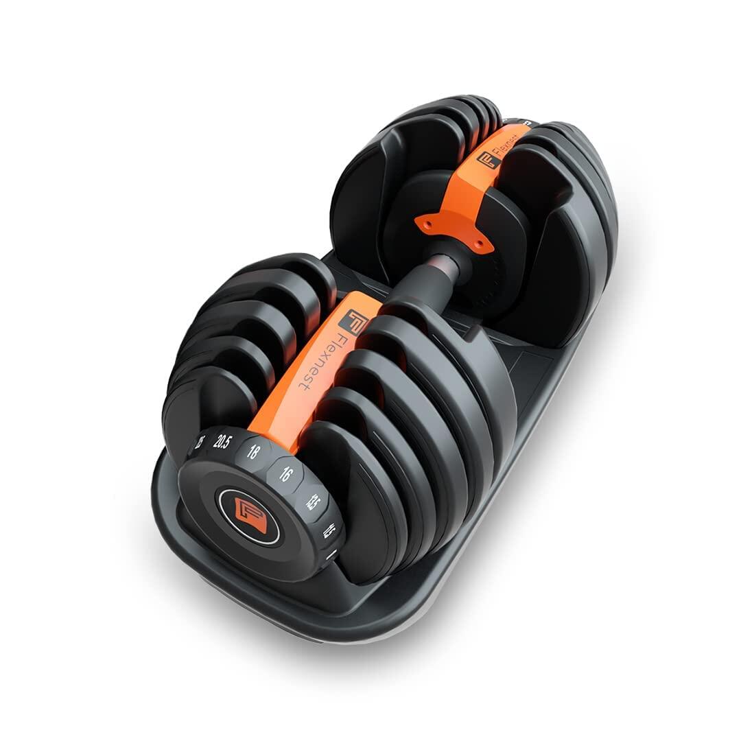 Flexnest Adjustable Iron Dumbbell for Home Gym Workout (2.5Kg-24Kg) Set of 1