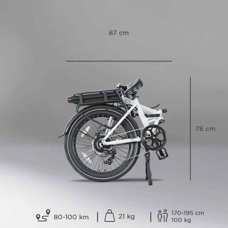 24" Bicicletă electrică urbană pliabilă - Legend Siena 13Ah Alb