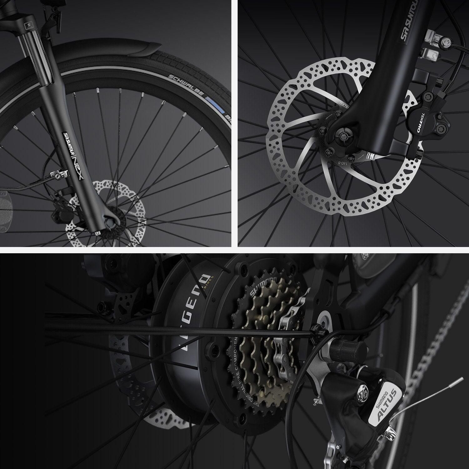 E-Bike E-Citybike Tiefeinsteiger - Legend Milano 26" 14 Ah Schwarz 3/9