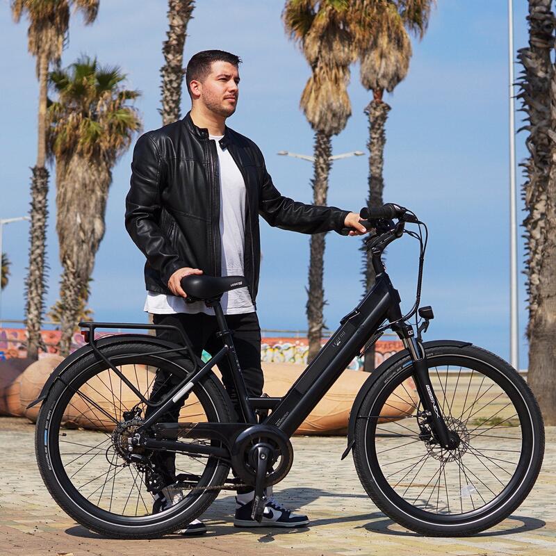 Bicicleta eléctrica urbana 26" SmartBike - Legend Milano 10.4Ah Negro Onyx