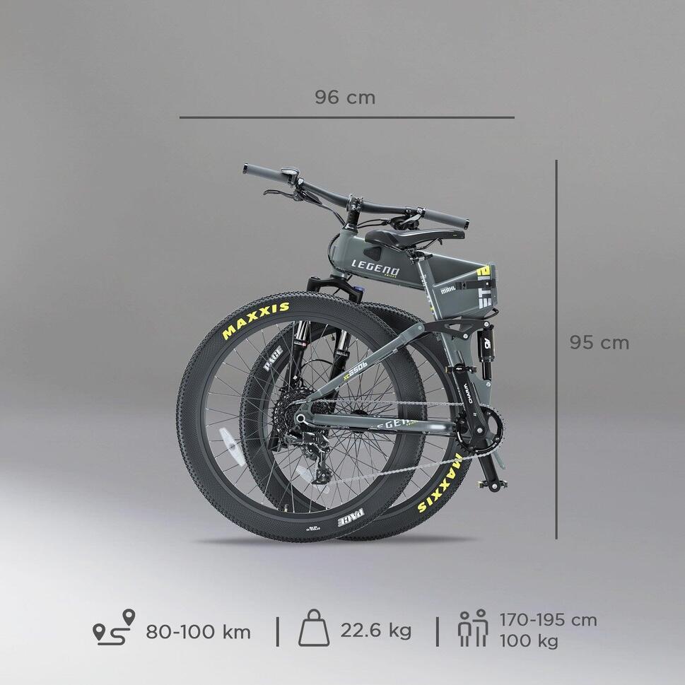Elektryczny składany rower górski Smartbike - Legend Etna SR 27,5"  14Ah