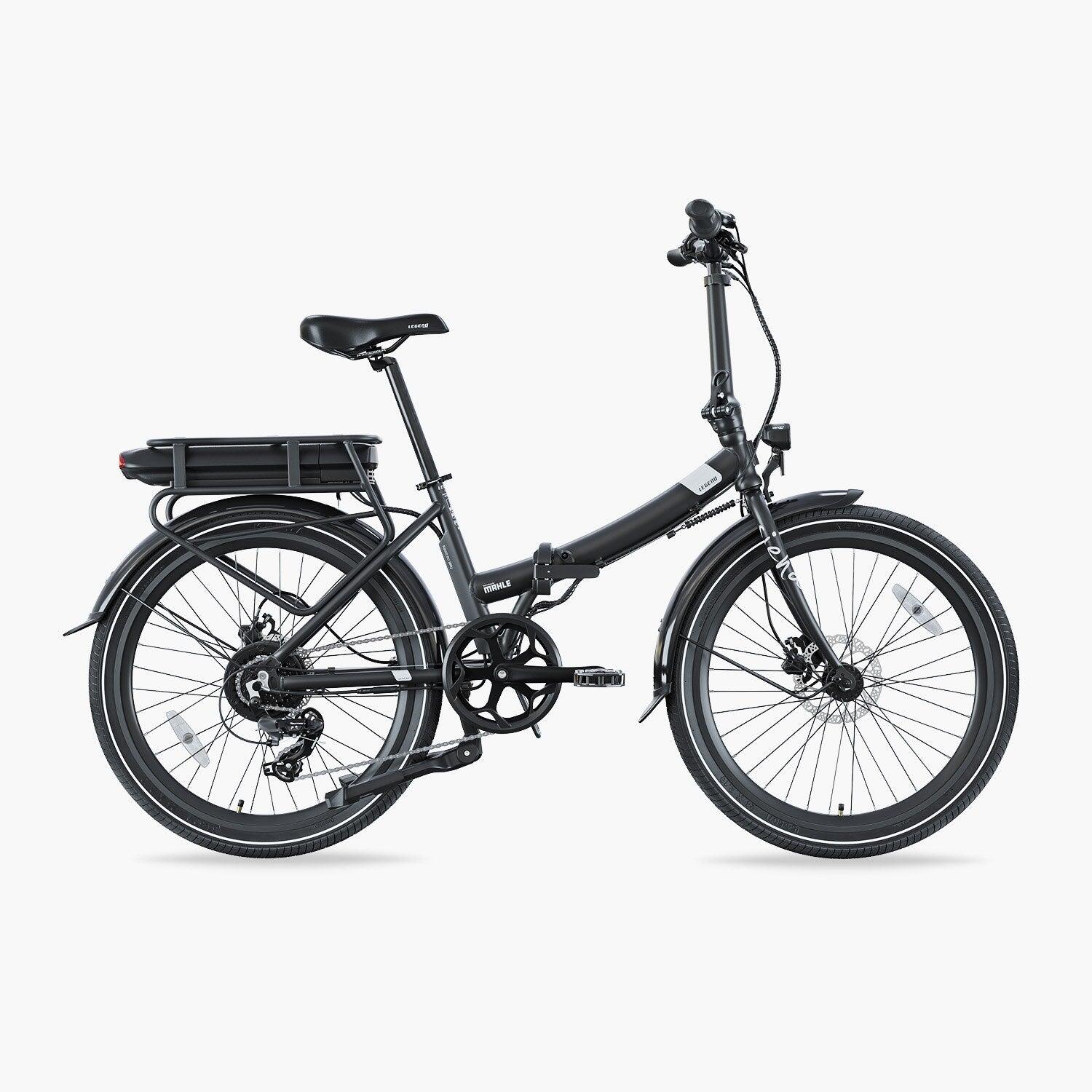 24" Folding Electric-Assist City Bike - Legend Siena 13Ah Black