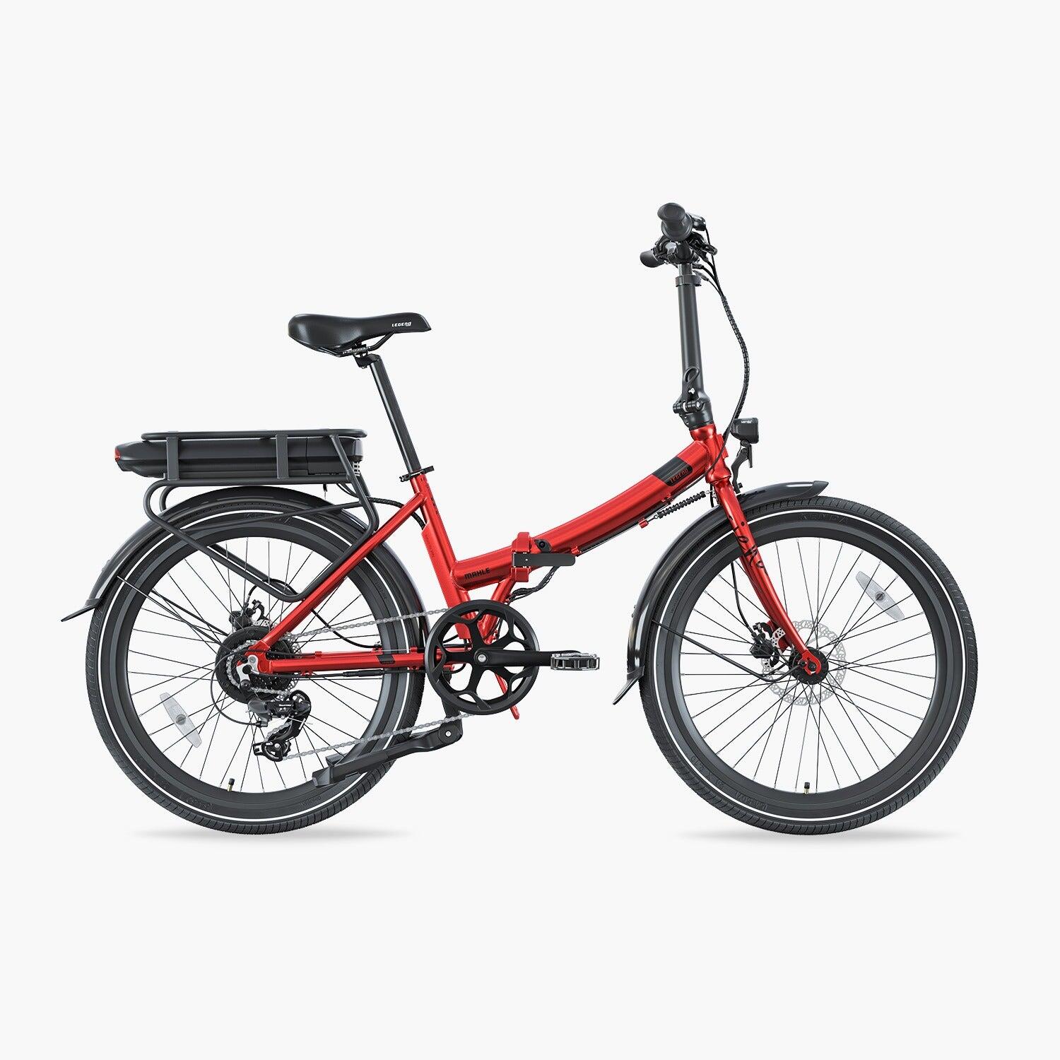 Legend E Bikes - Vélo De Ville Pliant À Assistance Électrique 24" - Legend Siena 13ah Rouge - Vélo Pliant - Rouge - 42 M/l - Decathlon
