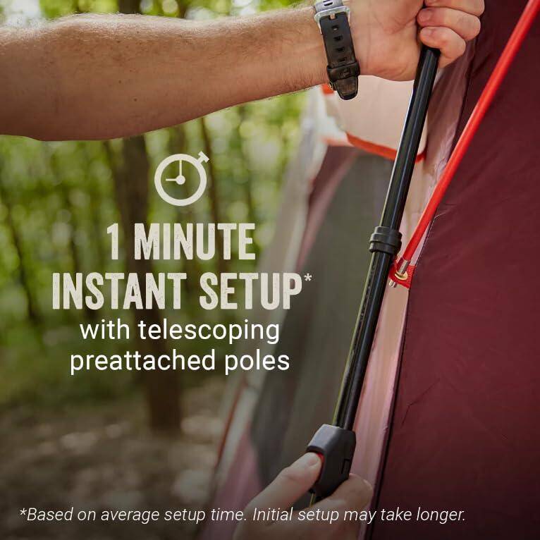 4-Person Skylodge Instant Camping Tent with Telescoping pre-attached Poles, 1 Minute Instant Setup, Blue -  3