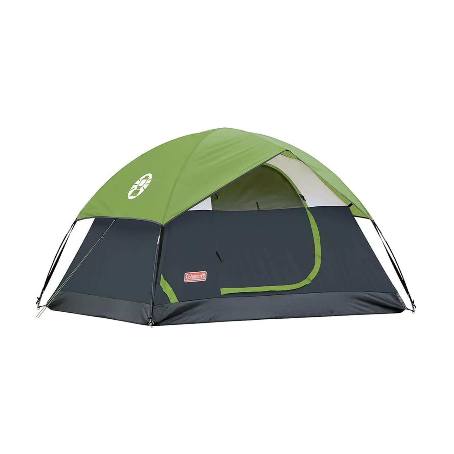 4-Person Sundome Camping Tent, Superior Air Ventilation & Easy Setup, Green