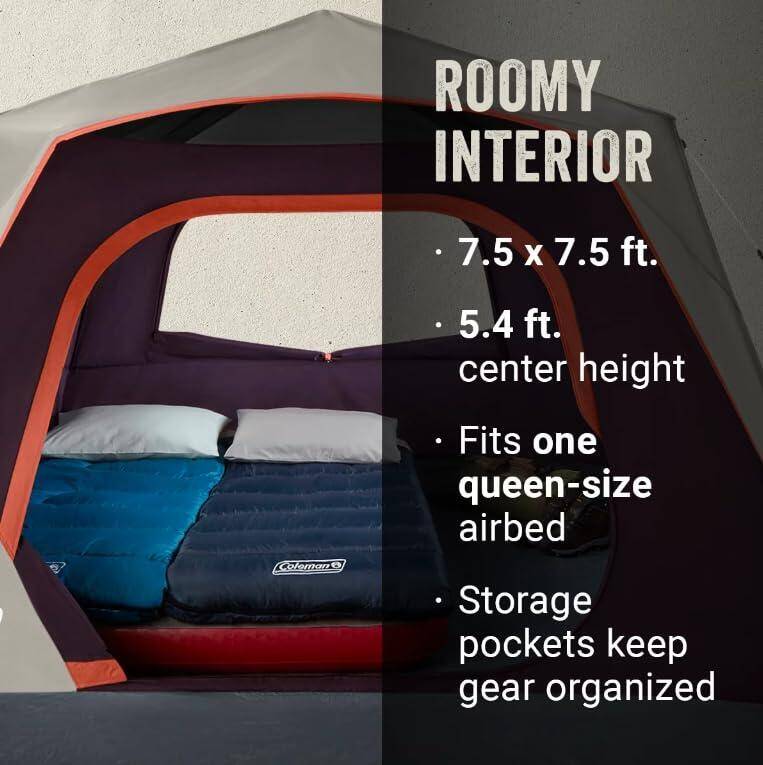 4-Person Skylodge Instant Camping Tent with Telescoping pre-attached Poles, 1 Minute Instant Setup, Blue -  2