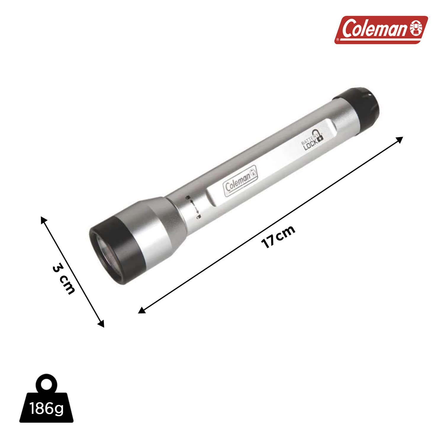 Coleman Batterylock Divide+ 200 LED Aluminum Flashlight, Silver