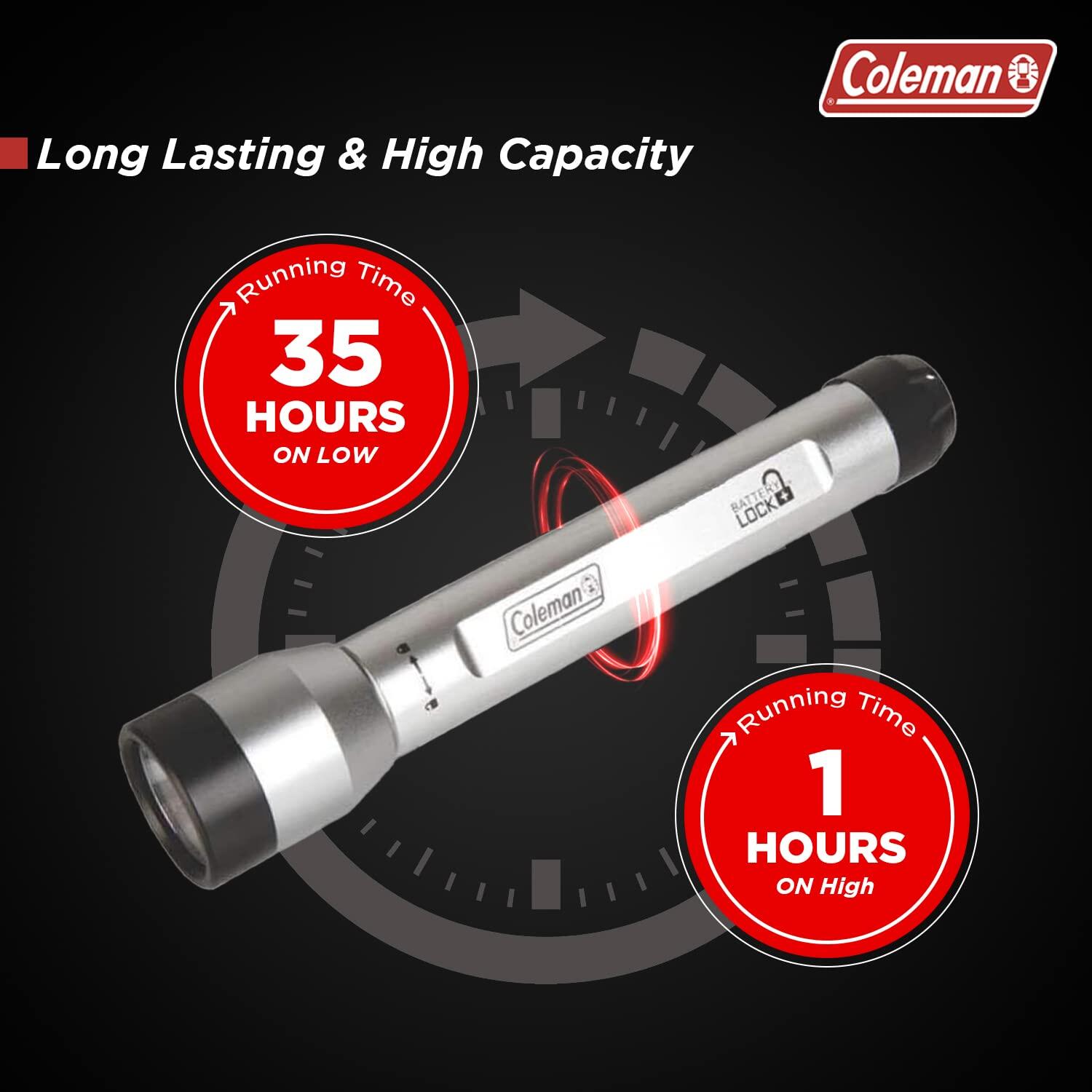 Coleman Batterylock Divide+ 200 LED Aluminum Flashlight, Silver