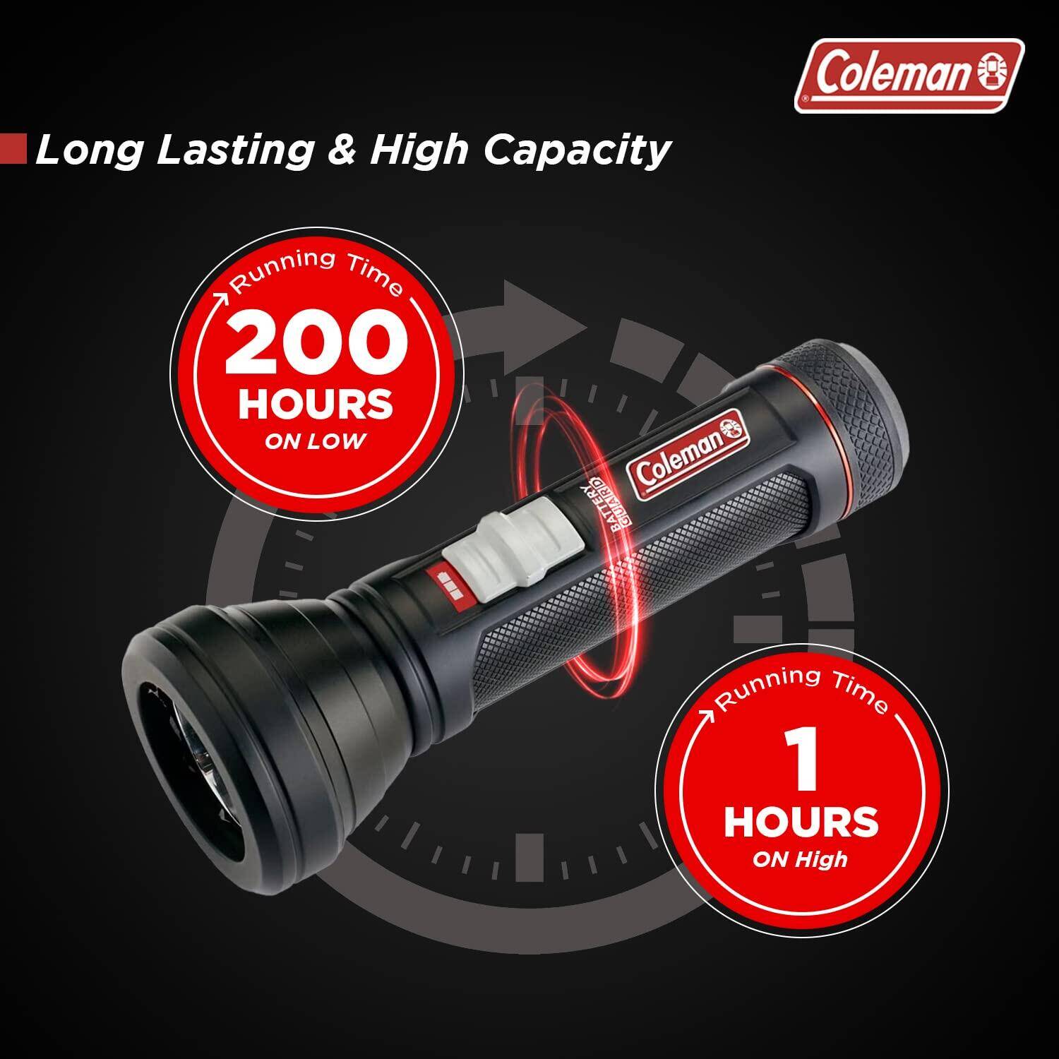 Coleman BatteryGuard 325 Lumens LED Aluminium Flashlight, Black -  3