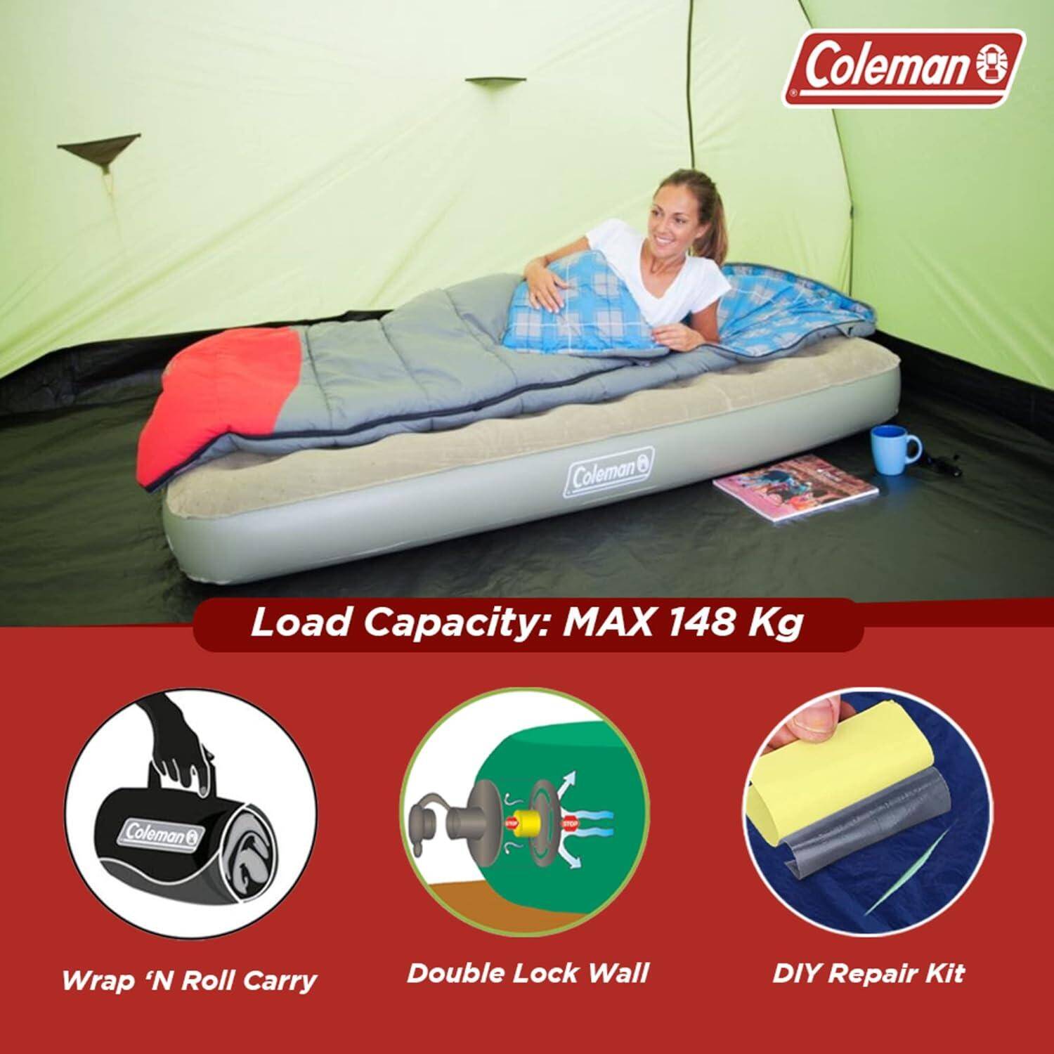 Inflatable Camping Mattress Maxi Comfort Airbed Single -  4