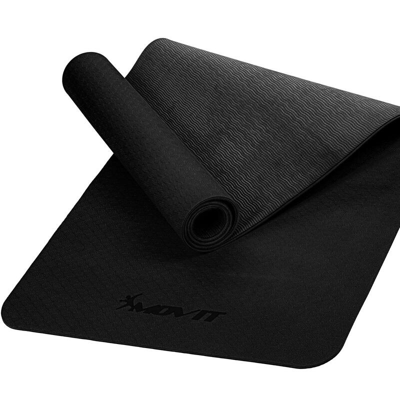 Covoras de gimnastica MOVIT®, 190x60x0,6cm, negru