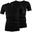 Unterhemd Herren 2er Set | Business V-Ausschnitt T-Shirt | Feinripp | Schwarz