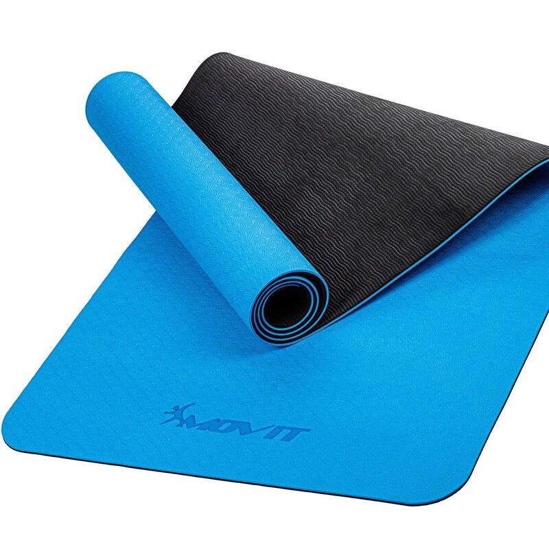Covoras de gimnastica MOVIT® TPE, 190x60x0,6cm, albastru deschis