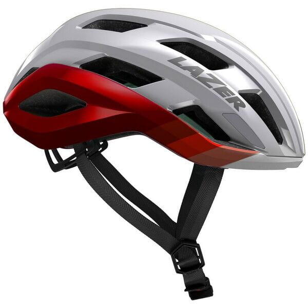 Lazer Strada KinetiCore Cycle Helmet Silver Red 1/4