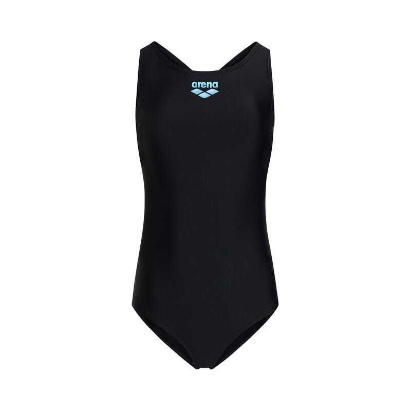 中童經典款X背連身訓練泳衣 - 黑色