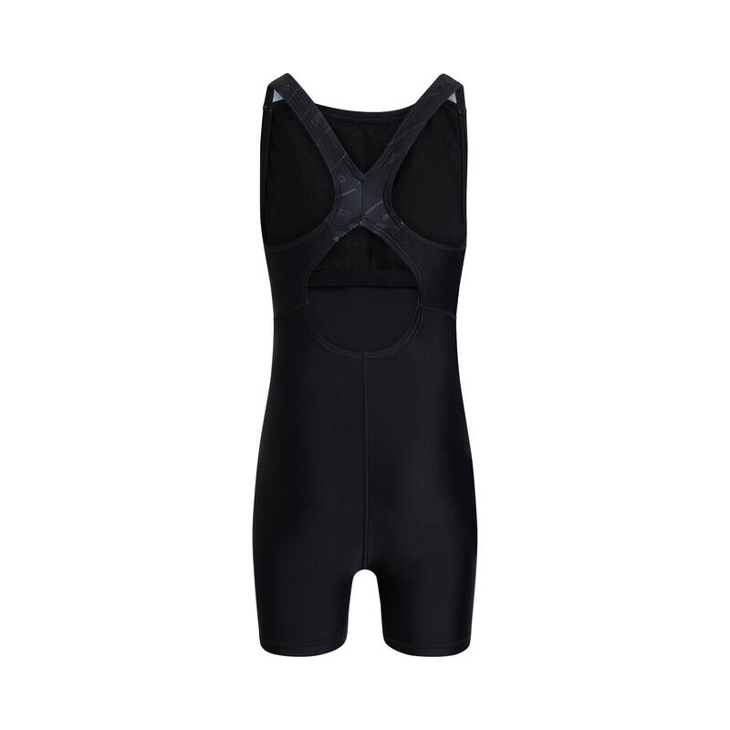 JUNIOR BASIC X BACK FLAG LEG TRAINING ONE PIECE - BLACK