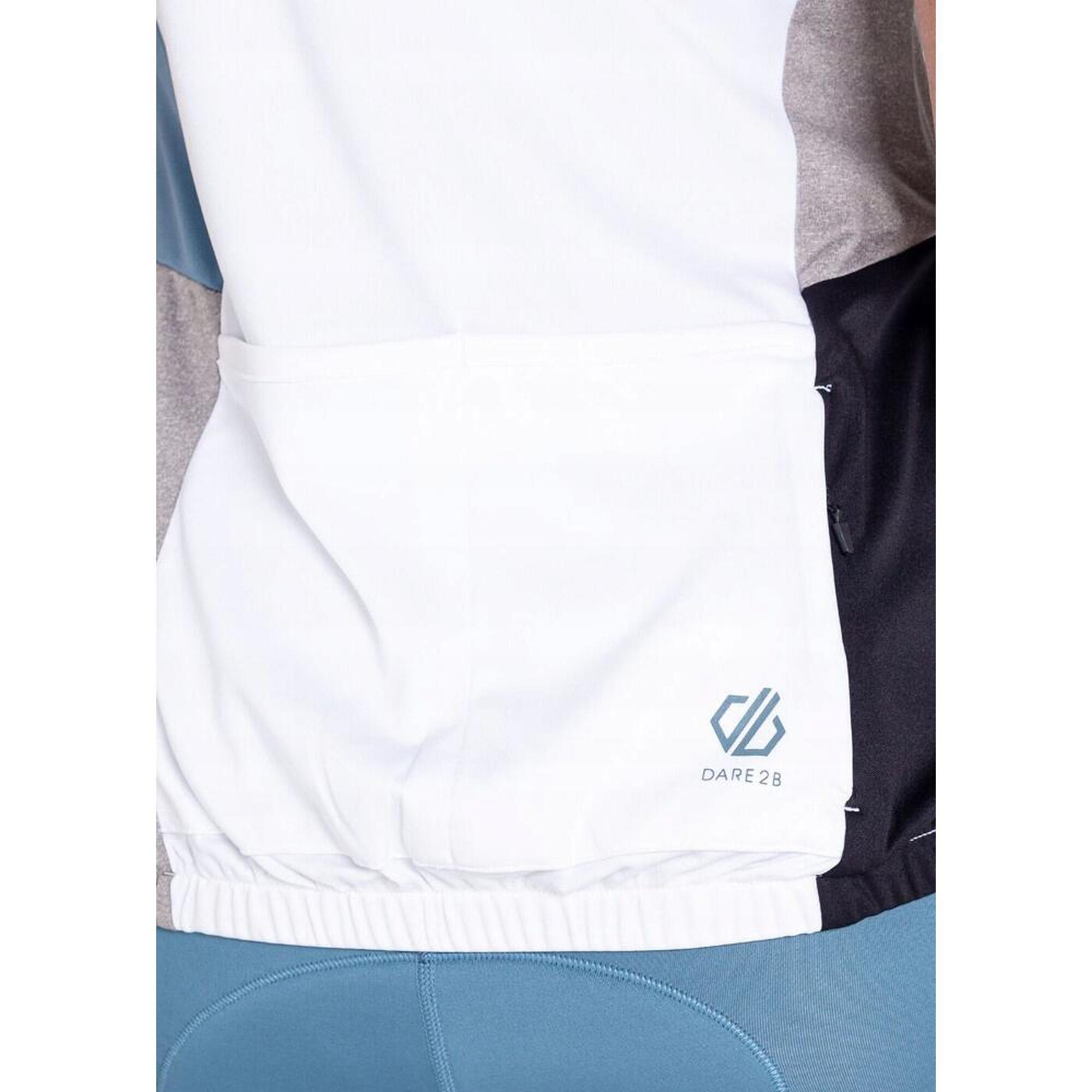 Compassion II Kurzärmeliges Fitness-Shirt für Damen Reißverschluss - Weiß