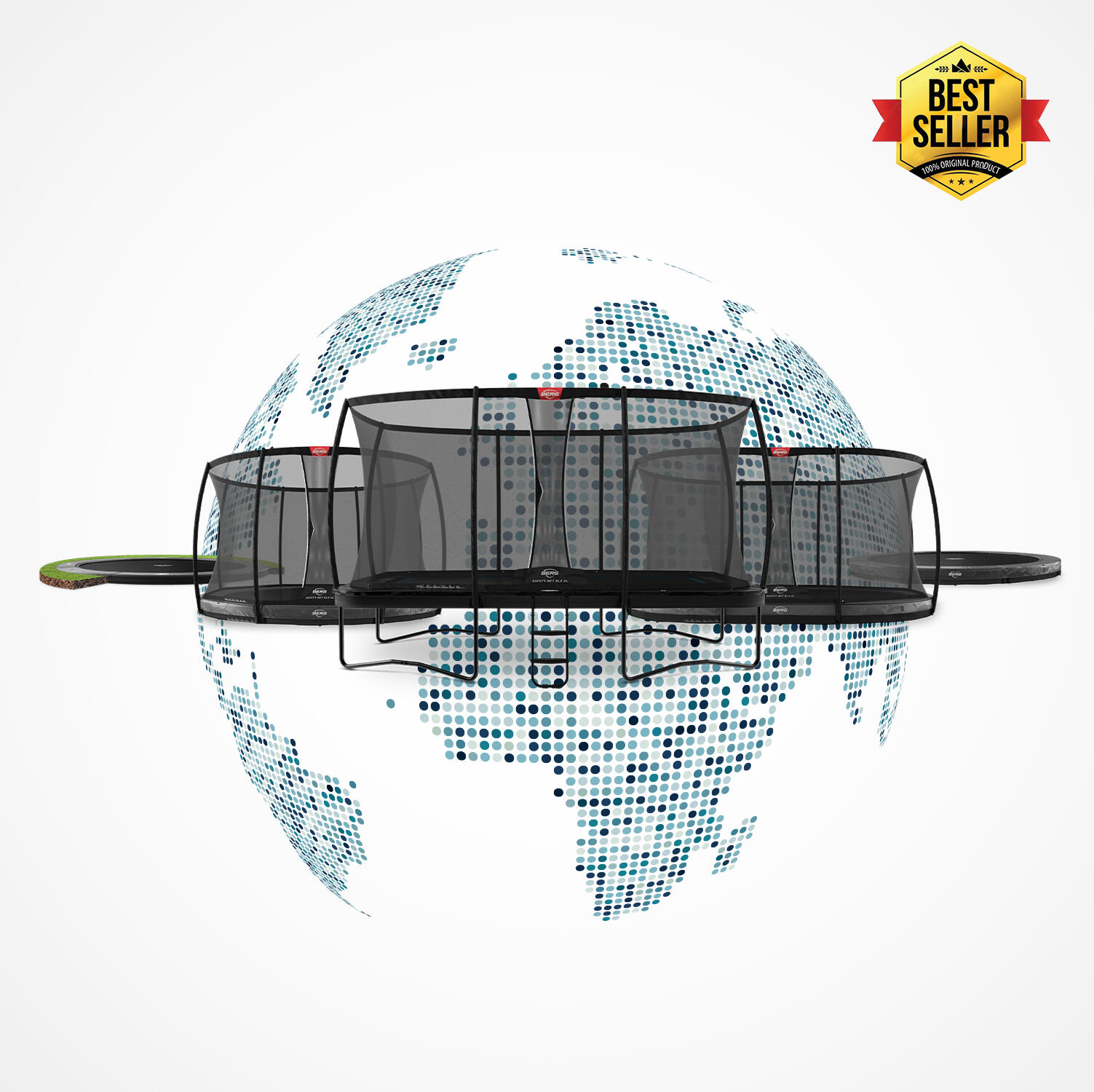 Cama elástica BERG Champion FlatGround Redonda 330 Gris ant. 4/6